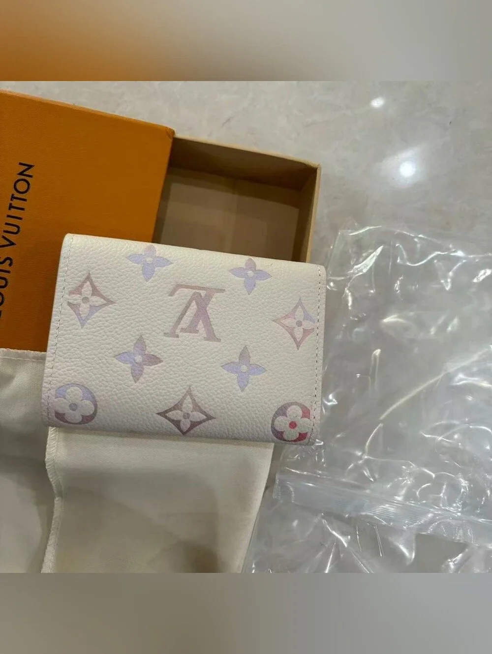 Louis Vuitton Pastel Monogram Compact Envelope Wallet - Lavender/Pale Pink